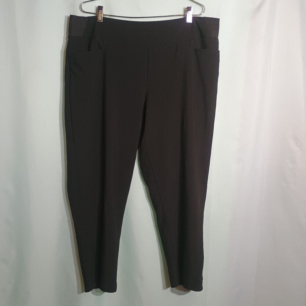 Women’s Black Tapered Ankle Pants – Pull-On Stretch Dress Pants